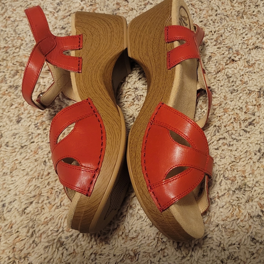 Dansko Red Leather Sandals - Picture 3 of 5